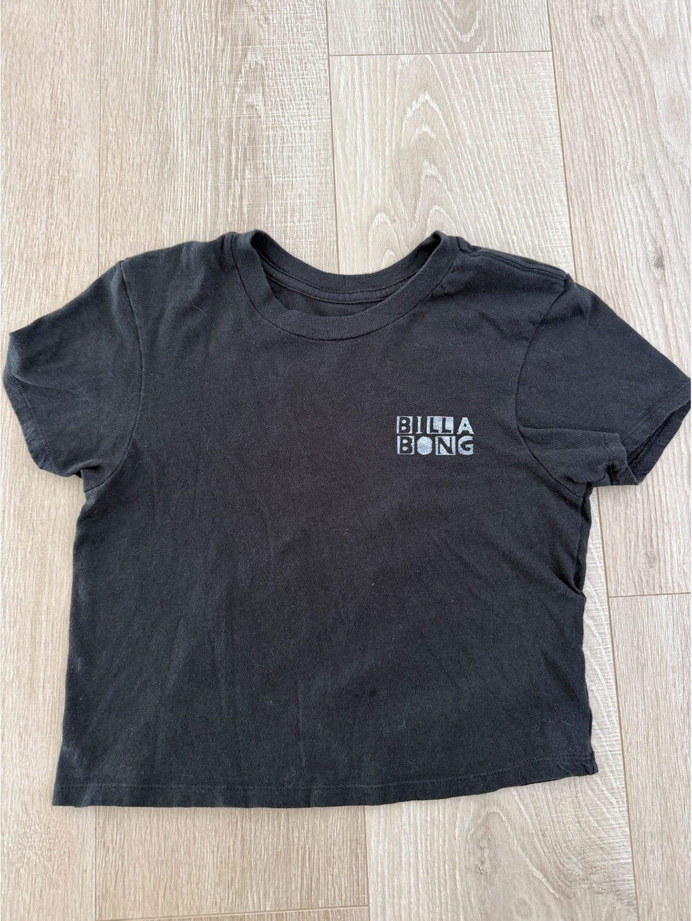 Billabong black graphic crop t-shirt